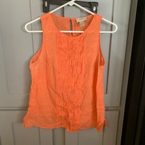 loft orange tank top with a ruffle down the middle